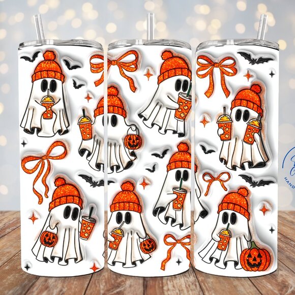3D Ghost Tumbler, Halloween Ghost Tumbler, Spooky Ghost Cup, 3D Halloween Mug - Picture 1 of 7